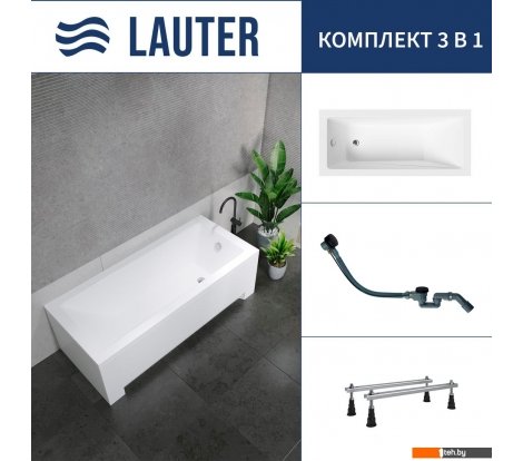  - Ванны Lauter Estelle 170 21206070 (с ножками и сифоном 21Y32001 матовый черный) - Estelle 170 21206070 (с ножками и сифоном 21Y32001 матовый черный)