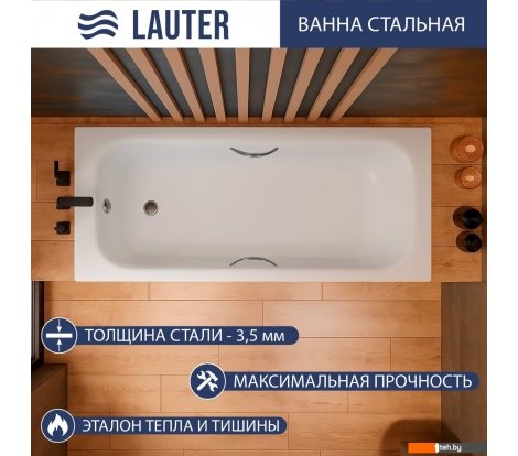  - Ванны Lauter Brio Star 160 21S1601 + сифон 21Y31000 (с ножками, с ручками) - Brio Star 160 21S1601 + сифон 21Y31000 (с ножками, с ручками)