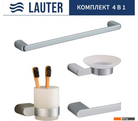  - Аксессуары для ванной и туалета Lauter 21SH1061 + 21SH1051 + 21SH1101 + 21SH70101 (Chrome, 4 предмета) - 21SH1061 + 21SH1051 + 21SH1101 + 21SH70101 (Chrome, 4 предмета)