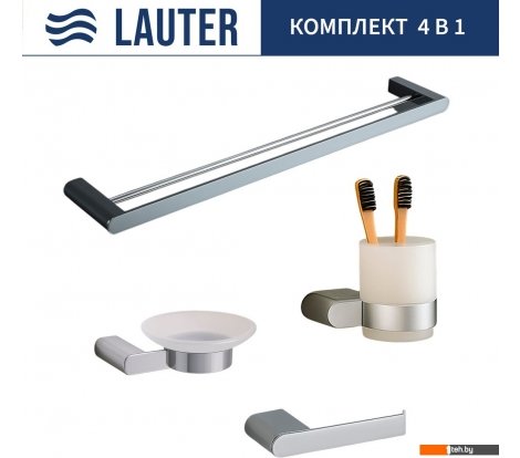  - Аксессуары для ванной и туалета Lauter 21SH1061 + 21SH1051 + 21SH1101 + 21SH7021 (Chrome, 4 предмета) - 21SH1061 + 21SH1051 + 21SH1101 + 21SH7021 (Chrome, 4 предмета)