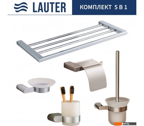  - Аксессуары для ванной и туалета Lauter 21SH1061 + 21SH1051 + 21SH110А1 + 21SH1151 + 21SH1111 (Chrome, 5 предметов) - 21SH1061 + 21SH1051 + 21SH110А1 + 21SH1151 + 21SH1111 (Chrome, 5 предметов)