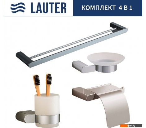  - Аксессуары для ванной и туалета Lauter 21SH1061 + 21SH1051 + 21SH110А1 + 21SH7021 (Chrome, 4 предмета) - 21SH1061 + 21SH1051 + 21SH110А1 + 21SH7021 (Chrome, 4 предмета)