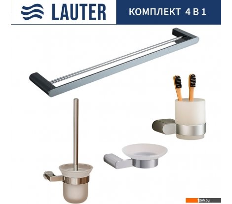  - Аксессуары для ванной и туалета Lauter 21SH1061 + 21SH1051 + 21SH7021 + 21SH1111 (Chrome, 4 предмета) - 21SH1061 + 21SH1051 + 21SH7021 + 21SH1111 (Chrome, 4 предмета)