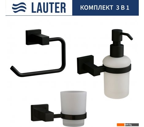  - Аксессуары для ванной и туалета Lauter 21SH6062 + 21SH6172 + 21SH6072 (Matt Black, 3 предмета) - 21SH6062 + 21SH6172 + 21SH6072 (Matt Black, 3 предмета)