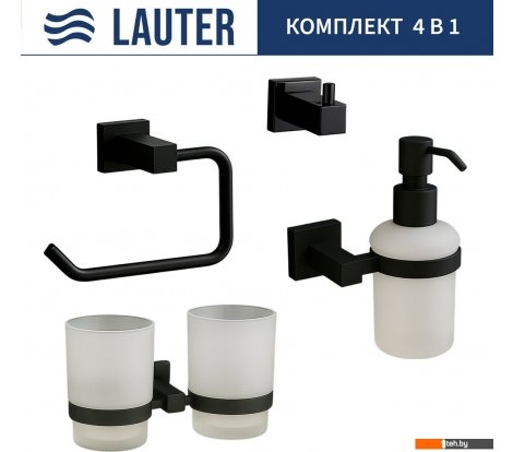  - Аксессуары для ванной и туалета Lauter 21SH6082 + 21SH6172 + 21SH6092 + 21SH6072 (Matt Black, 4 предмета) - 21SH6082 + 21SH6172 + 21SH6092 + 21SH6072 (Matt Black, 4 предмета)