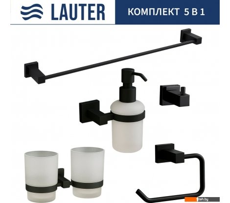  - Аксессуары для ванной и туалета Lauter 21SH6082 + 21SH6172 + 21SH6092 + 21SH6072 + 21SH6012 (Matt Black, 5 предметов) - 21SH6082 + 21SH6172 + 21SH6092 + 21SH6072 + 21SH6012 (Matt Black, 5 предметов)