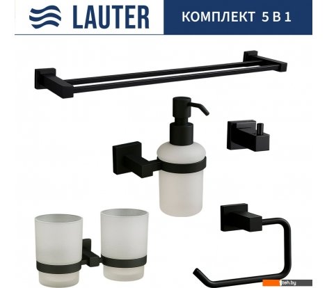  - Аксессуары для ванной и туалета Lauter 21SH6082 + 21SH6172 + 21SH6092 + 21SH6072 + 21SH6022 (Matt Black, 5 предметов) - 21SH6082 + 21SH6172 + 21SH6092 + 21SH6072 + 21SH6022 (Matt Black, 5 предметов)