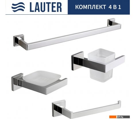  - Аксессуары для ванной и туалета Lauter 21SH71061 + 21SH71051 + 21SH71071 + 21SH71011 (Chrome, 4 предмета) - 21SH71061 + 21SH71051 + 21SH71071 + 21SH71011 (Chrome, 4 предмета)