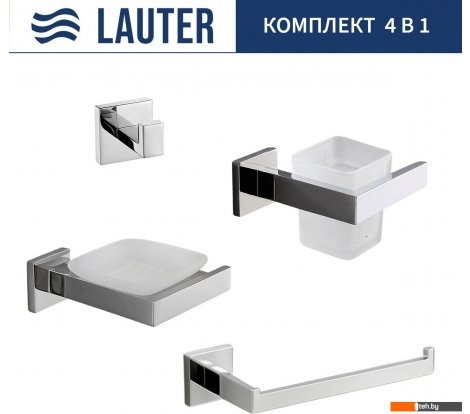  - Аксессуары для ванной и туалета Lauter 21SH71061 + 21SH71051 + 21SH71071 + 21SH71091 (Chrome, 4 предмета) - 21SH71061 + 21SH71051 + 21SH71071 + 21SH71091 (Chrome, 4 предмета)