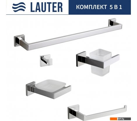 - Аксессуары для ванной и туалета Lauter 21SH71061 + 21SH71051 + 21SH71071 + 21SH71091 + 21SH71011 (Chrome, 5 предметов) - 21SH71061 + 21SH71051 + 21SH71071 + 21SH71091 + 21SH71011 (Chrome, 5 предметов)
