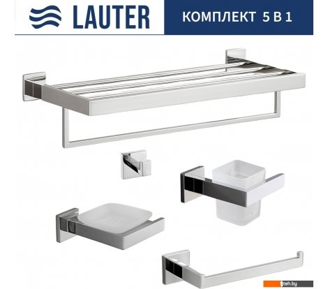 - Аксессуары для ванной и туалета Lauter 21SH71061 + 21SH71051 + 21SH71071 + 21SH71091 + 21SH71151 (Chrome, 5 предметов) - 21SH71061 + 21SH71051 + 21SH71071 + 21SH71091 + 21SH71151 (Chrome, 5 предметов)
