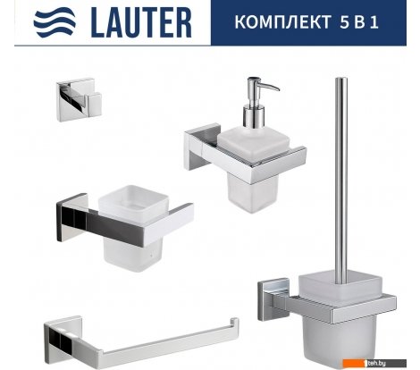  - Аксессуары для ванной и туалета Lauter 21SH71061 + 21SH71091 + 21SH71071 + 21SH71091 + 21SH71111 (Chrome, 5 предметов) - 21SH71061 + 21SH71091 + 21SH71071 + 21SH71091 + 21SH71111 (Chrome, 5 предметов)