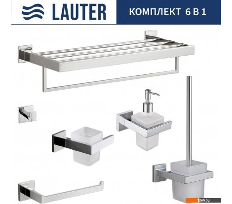  - Аксессуары для ванной и туалета Lauter 21SH71061+21SH71091+21SH71071+21SH71091+21SH71151+21SH71111 (Chrome, 6 предметов) - 21SH71061+21SH71091+21SH71071+21SH71091+21SH71151+21SH71111 (Chrome, 6 предметов)