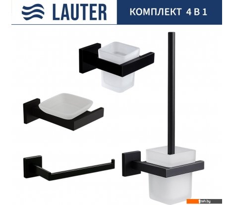  - Аксессуары для ванной и туалета Lauter 21SH71062 + 21SH71052 + 21SH71072 + 21SH71112 (Matt Black, 4 предмета) - 21SH71062 + 21SH71052 + 21SH71072 + 21SH71112 (Matt Black, 4 предмета)