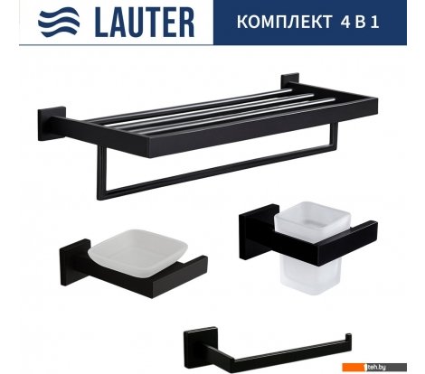  - Аксессуары для ванной и туалета Lauter 21SH71062 + 21SH71052 + 21SH71072 + 21SH71152 (Matt Black, 4 предмета) - 21SH71062 + 21SH71052 + 21SH71072 + 21SH71152 (Matt Black, 4 предмета)