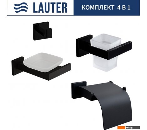  - Аксессуары для ванной и туалета Lauter 21SH71062 + 21SH71052 + 21SH71102 + 21SH71092 (Matt Black, 4 предмета) - 21SH71062 + 21SH71052 + 21SH71102 + 21SH71092 (Matt Black, 4 предмета)