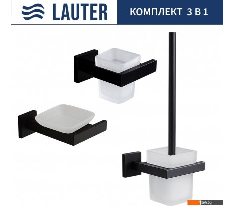  - Аксессуары для ванной и туалета Lauter 21SH71062 + 21SH71052 + 21SH71112 (Matt Black, 3 предмета) - 21SH71062 + 21SH71052 + 21SH71112 (Matt Black, 3 предмета)