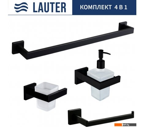  - Аксессуары для ванной и туалета Lauter 21SH71062 + 21SH71092 + 21SH71072 + 21SH71012 (Matt Black, 4 предмета) - 21SH71062 + 21SH71092 + 21SH71072 + 21SH71012 (Matt Black, 4 предмета)