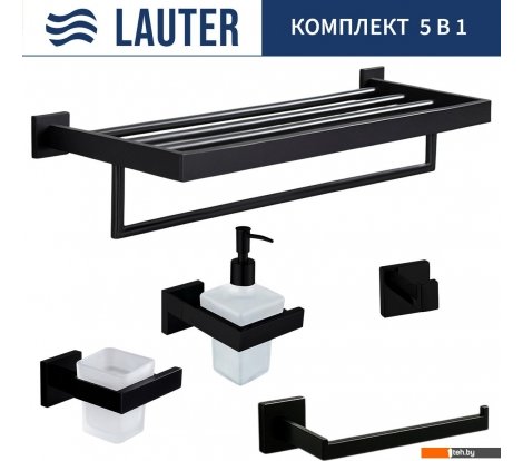  - Аксессуары для ванной и туалета Lauter 21SH71062 + 21SH71092 + 21SH71072 + 21SH71092 + 21SH71152 (Matt Black, 5 предметов) - 21SH71062 + 21SH71092 + 21SH71072 + 21SH71092 + 21SH71152 (Matt Black, 5 предметов)