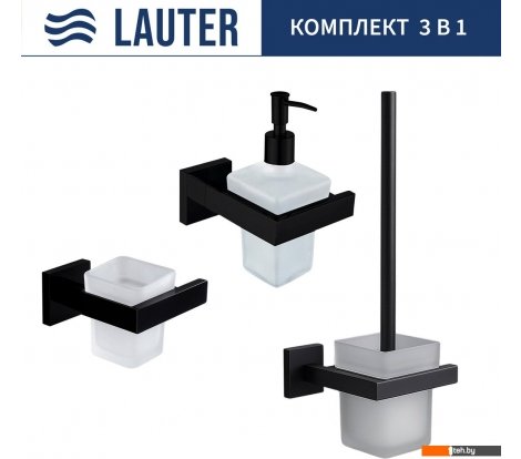  - Аксессуары для ванной и туалета Lauter 21SH71062 + 21SH71092 + 21SH71112 (Matt Black, 3 предмета) - 21SH71062 + 21SH71092 + 21SH71112 (Matt Black, 3 предмета)