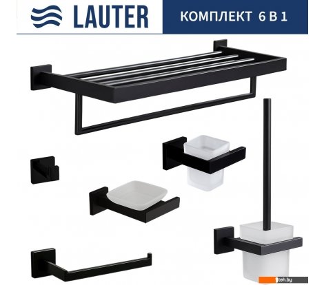  - Аксессуары для ванной и туалета Lauter 21SH71062+21SH71052+21SH71072+21SH71092+21SH71152+21SH71112 (Matt Black, 6 предметов) - 21SH71062+21SH71052+21SH71072+21SH71092+21SH71152+21SH71112 (Matt Black, 6 предметов)