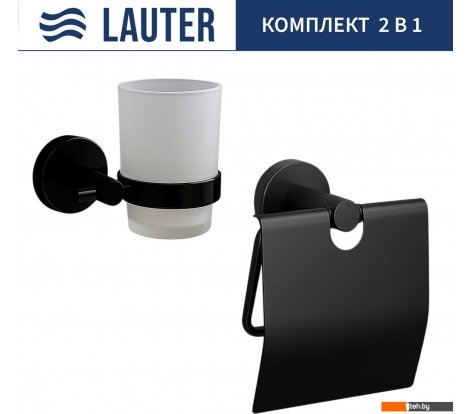  - Аксессуары для ванной и туалета Lauter 21SH72062 + 21SH72102 (Matt Black, 2 предмета) - 21SH72062 + 21SH72102 (Matt Black, 2 предмета)