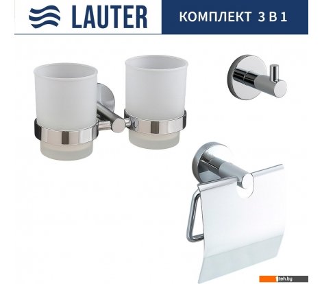  - Аксессуары для ванной и туалета Lauter 21SH72081 + 21SH72091 + 21SH72101 (Chrome, 3 предмета) - 21SH72081 + 21SH72091 + 21SH72101 (Chrome, 3 предмета)