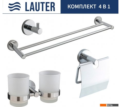  - Аксессуары для ванной и туалета Lauter 21SH72081 + 21SH72091 + 21SH72101 + 21SH70021 (Chrome, 4 предмета) - 21SH72081 + 21SH72091 + 21SH72101 + 21SH70021 (Chrome, 4 предмета)
