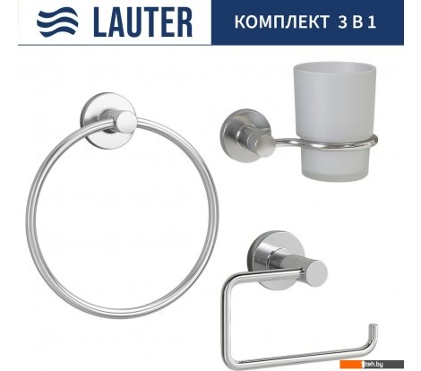  - Аксессуары для ванной и туалета Lauter 21TS20115 + 21TS2017 + 21TS20111 (Chrome, 3 предмета) - 21TS20115 + 21TS2017 + 21TS20111 (Chrome, 3 предмета)