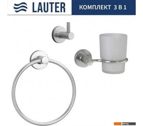  - Аксессуары для ванной и туалета Lauter 21TS20115 + 21TS2019 + 21TS2017 (Chrome, 3 предмета) - 21TS20115 + 21TS2019 + 21TS2017 (Chrome, 3 предмета)