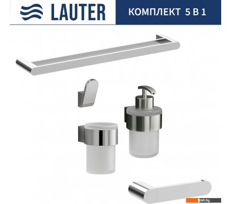  - Аксессуары для ванной и туалета Lauter 21TS3018 + 21TS3020 + 21TS3010 + 21TS3012 + 21TS3001 (Chrome, 5 предметов) - 21TS3018 + 21TS3020 + 21TS3010 + 21TS3012 + 21TS3001 (Chrome, 5 предметов)
