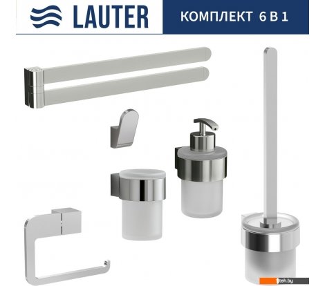  - Аксессуары для ванной и туалета Lauter 21TS3018 + 21TS3020 + 21TS3010 + 21TS3014 + 21TS3003 + 21TS3022 (Chrome, 6 предметов) - 21TS3018 + 21TS3020 + 21TS3010 + 21TS3014 + 21TS3003 + 21TS3022 (Chrome, 6 предметов)