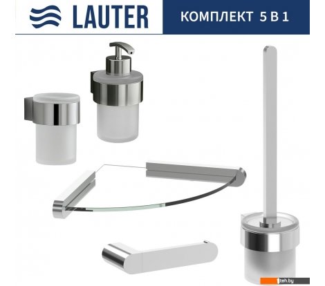  - Аксессуары для ванной и туалета Lauter 21TS3018 + 21TS3020 + 21TS3012 + 21TS3007 + 21TS3022 (Chrome, 5 предметов) - 21TS3018 + 21TS3020 + 21TS3012 + 21TS3007 + 21TS3022 (Chrome, 5 предметов)