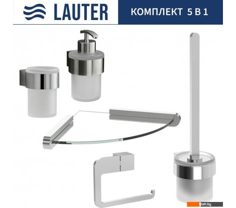  - Аксессуары для ванной и туалета Lauter 21TS3018 + 21TS3020 + 21TS3014 + 21TS3007 + 21TS3022 (Chrome, 5 предметов) - 21TS3018 + 21TS3020 + 21TS3014 + 21TS3007 + 21TS3022 (Chrome, 5 предметов)