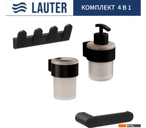  - Аксессуары для ванной и туалета Lauter 21TS3019 + 21TS3021 + 21TS3009 + 21TS3013 (Matt Black, 4 предмета) - 21TS3019 + 21TS3021 + 21TS3009 + 21TS3013 (Matt Black, 4 предмета)