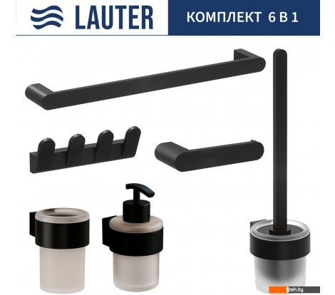  - Аксессуары для ванной и туалета Lauter 21TS3019 + 21TS3021 + 21TS3009 + 21TS3013 + 21TS3006 + 21TS3023 (Matt Black, 6 предметов) - 21TS3019 + 21TS3021 + 21TS3009 + 21TS3013 + 21TS3006 + 21TS3023 (Matt Black, 6 предметов)