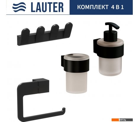  - Аксессуары для ванной и туалета Lauter 21TS3019 + 21TS3021 + 21TS3009 + 21TS3015 (Matt Black, 4 предмета) - 21TS3019 + 21TS3021 + 21TS3009 + 21TS3015 (Matt Black, 4 предмета)
