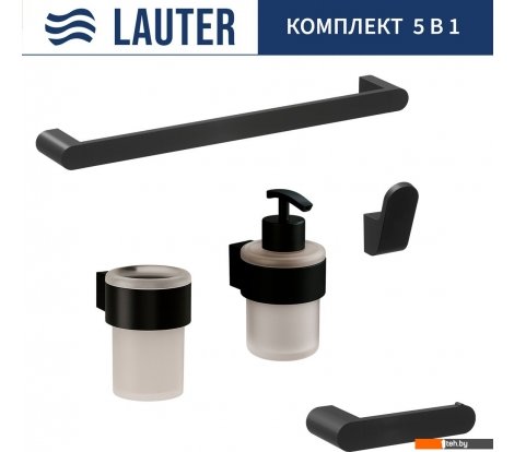  - Аксессуары для ванной и туалета Lauter 21TS3019 + 21TS3021 + 21TS3011 + 21TS3013 + 21TS3006 (Matt Black, 5 предметов) - 21TS3019 + 21TS3021 + 21TS3011 + 21TS3013 + 21TS3006 (Matt Black, 5 предметов)