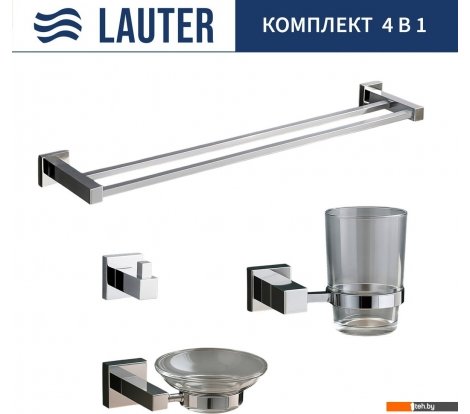  - Аксессуары для ванной и туалета Lauter 21SH6061 + 21SH6051 + 21SH6091 + 21SH6021 (Chrome, 4 предмета) - 21SH6061 + 21SH6051 + 21SH6091 + 21SH6021 (Chrome, 4 предмета)