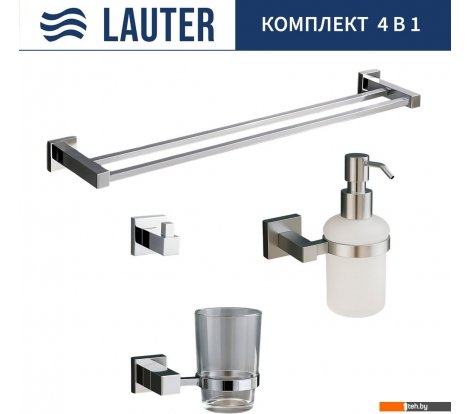  - Аксессуары для ванной и туалета Lauter 21SH6061 + 21SH6171 + 21SH6091 + 21SH6021 (Chrome, 4 предмета) - 21SH6061 + 21SH6171 + 21SH6091 + 21SH6021 (Chrome, 4 предмета)