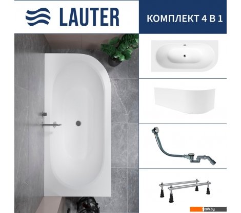  - Ванны Lauter Bliss 150 L 21201051L (с ножками, лицевым экраном белого цвета и сифоном 21Y32000 хром) - Bliss 150 L 21201051L (с ножками, лицевым экраном белого цвета и сифоном 21Y32000 хром)