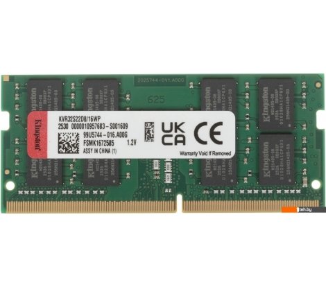  - Оперативная память Kingston 16ГБ DDR4 SODIMM 3200 МГц KVR32S22D8/16WP - 16ГБ DDR4 SODIMM 3200 МГц KVR32S22D8/16WP