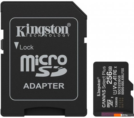 - Карты памяти Kingston Canvas Select Plus microSDXC 256GB SDCS3/256GB (с адаптером) - Canvas Select Plus microSDXC 256GB SDCS3/256GB (с адаптером)