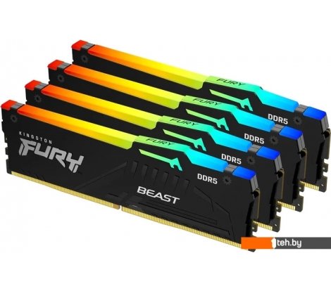  - Оперативная память Kingston FURY Beast RGB 4x32ГБ DDR5 5600 МГц KF556C40BBAK4-128 - FURY Beast RGB 4x32ГБ DDR5 5600 МГц KF556C40BBAK4-128