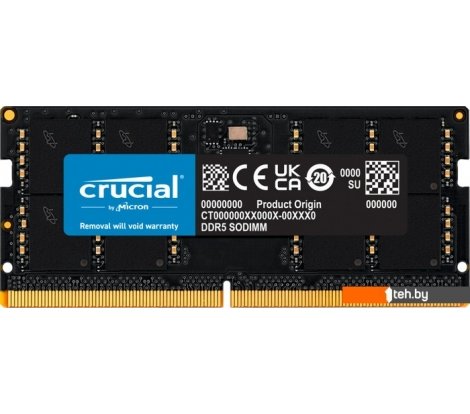  - Оперативная память Crucial 32ГБ DDR5 SODIMM 5600 МГц CT32G56C46S5 - 32ГБ DDR5 SODIMM 5600 МГц CT32G56C46S5