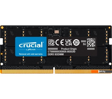  - Оперативная память Crucial 16ГБ DDR5 SODIMM 5600МГц CT16G56C46S5 - 16ГБ DDR5 SODIMM 5600МГц CT16G56C46S5