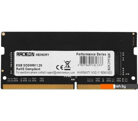  - Оперативная память AMD Radeon R9 Gamer Series 4GB DDR4 SODIMM PC4-25600 R944G3206S1S-UO - Radeon R9 Gamer Series 4GB DDR4 SODIMM PC4-25600 R944G3206S1S-UO