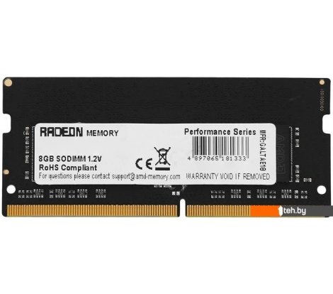  - Оперативная память AMD Radeon R9 Gamer Series 8ГБ DDR4 SODIMM 3200 МГц R948G3206S2S-UO - Radeon R9 Gamer Series 8ГБ DDR4 SODIMM 3200 МГц R948G3206S2S-UO