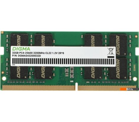  - Оперативная память Digma 32ГБ DDR4 SODIMM 3200 МГц DGMAS43200032D - 32ГБ DDR4 SODIMM 3200 МГц DGMAS43200032D