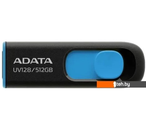  - USB Flash ADATA DashDrive UV128 512GB (черный/синий) - DashDrive UV128 512GB (черный/синий)